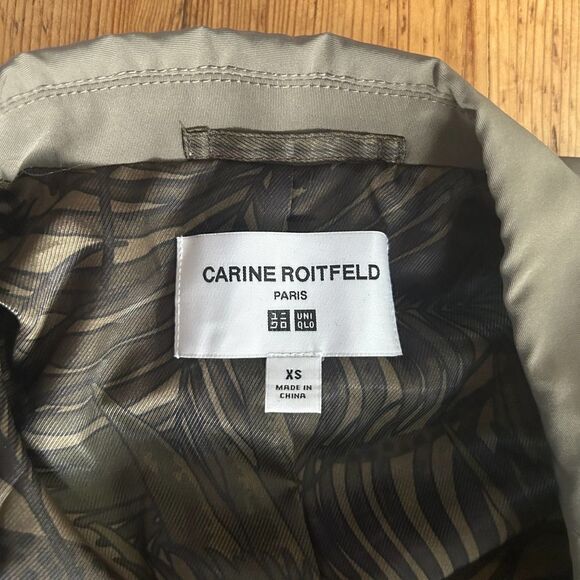 Carine Roitfeld Paris X UNIQLO Collaboration XS Trench Coat Gray Green - Picture 4 of 10